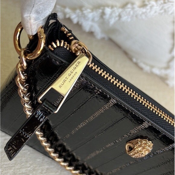 KURT GEIGER LONDON NWT Patent leather Shoreditch Shoulder Pochette Bag - Picture 9 of 16